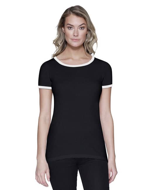 StarTee Ladies' CVC Ringer T-Shirt